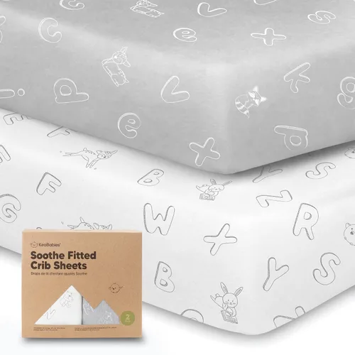 Miniatura 13 de KeaBabies - Juego de 2 sábanas orgánicas, unisex, suaves, 52 x 28 pulgadas, diseño neutro, de algodón jersey transpirable, con estampados adorables
