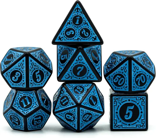 Miniatura 29 de 5 juegos de dados DND, juego de dados poliédricos (35 piezas) con bolsa de troquel de cuero, juego de troqueles D&D para juegos de mesa RPG