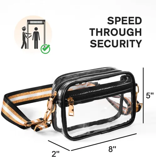 Miniatura 5 de BS-VOG Bolso cruzado transparente aprobado para estadios, bolsos transparentes para mujeres, bolsa pequeña para estadios para eventos, conciertos, a8