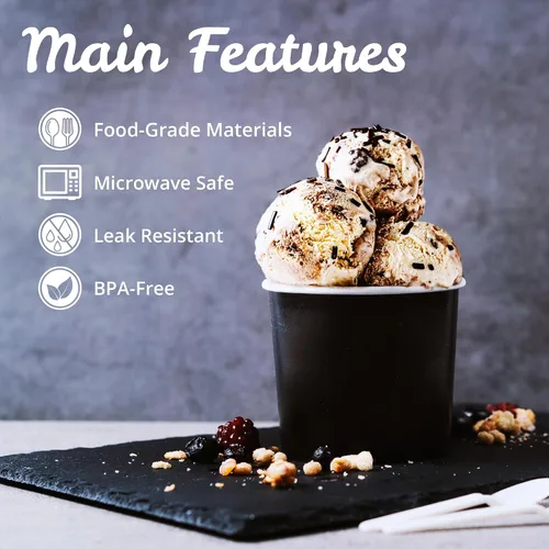 Miniatura 6 de MATICAN Vasos de papel para helado, 100 cuencos de postre desechables de 11 onzas para alimentos calientes o fríos, suministros de fiesta de 11