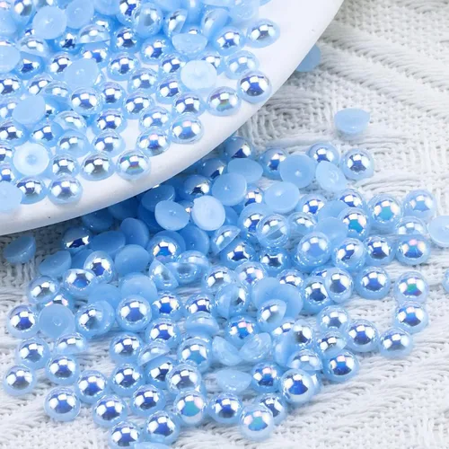 Miniatura 81 de 1500 PIEZAS 4mm Perlas Blancas de Media Parte Plana para Manualidades Joyería Álbum de Recortes Decoración de Uñas, Perlas de Parte Plana para Blanco