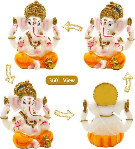 Miniatura 2 de alikiki Ídolo hindú de Lord Ganesha - Dios de la India Ganesh estatua Diwali Regalos indio Puja Artículos para el hogar Templo Mandir Pooja
