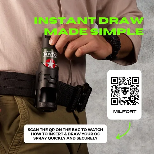 Miniatura 4 de Funda universal de spray de pimienta. Soporte de aerosol OC para cinturón de servicio y MOLLE Se adapta a MK-3 y MK-4. Diseño de acceso rápido.