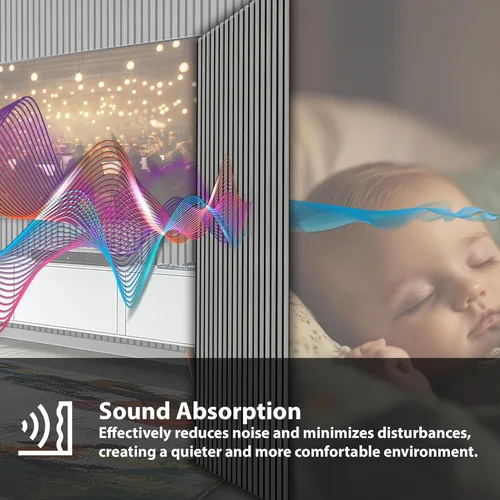 Miniatura 3 de CONCORD WALLCOVERINGS ™ Paneles de pared de madera, chapas 3D acústicas absorbentes de sonido para reducción de ruido e insonorización, cine