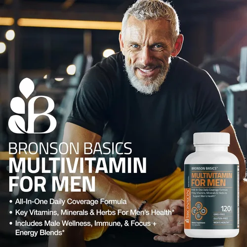 Miniatura 4 de Bronson Multivitamínico para hombres, fórmula de cobertura diaria todo en uno, vitaminas clave, minerales y hierbas para apoyar la salud
