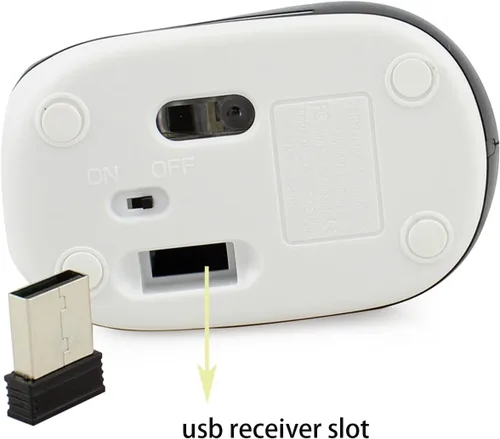 Miniatura 7 de Ratón inalámbrico para computadora portátil, tamaño pequeño, portátil, compacto, de viaje, USB, 3 botones, 1000 DPI, mouse inalámbrico para PC, Negro