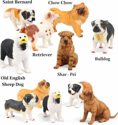 Miniatura 5 de Liberty Imports Juego de 18 figuras de perro grandes, animales de juguete realistas de 4 pulgadas, figuras de raza de perro de plástico grande