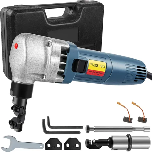 VEVOR Nibbler de metal eléctrico de 380 W, cortador de metal, 1800 rpm, rotor de alta velocidad de 0.07 pulgadas/0.071 in de grosor, 220 V, con