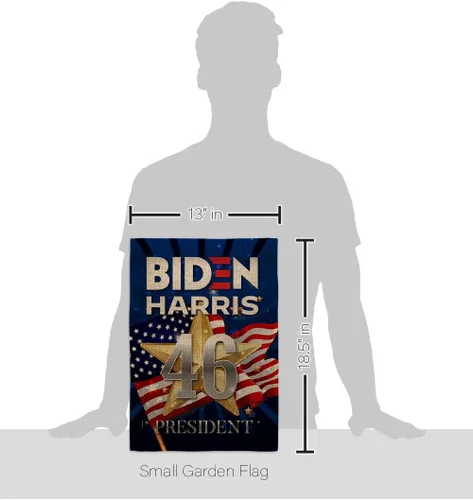 Miniatura 2 de Juego de banderas de jardín de arpillera con bandera de Biden Harris 46 para colgar en la pared, diseño patriótico, para el presidente demócrata