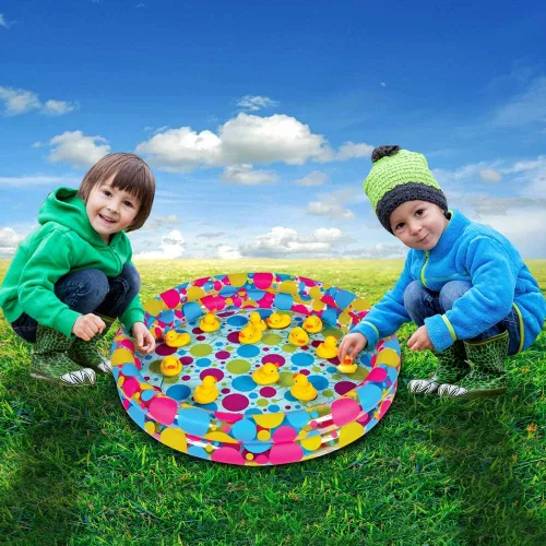 Miniatura 5 de ArtCreativity Piscina de juego de carnaval de Duck Pond - Mini piscina inflable de pato de 3 pies para niños, piscina duradera para niños