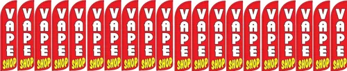 Miniatura 2 de OnPoint Wares Vape Shop - Letrero de bandera King con poste híbrido completo, paquete de 2, 3 pies x 11.5 pies, banderas de tienda de vapeo de alta