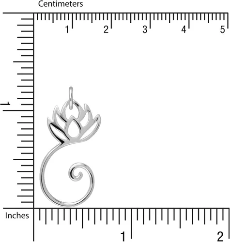 Miniatura 4 de WithLoveSilver de plata de ley 925Buda Swirl colgante de flor de loto