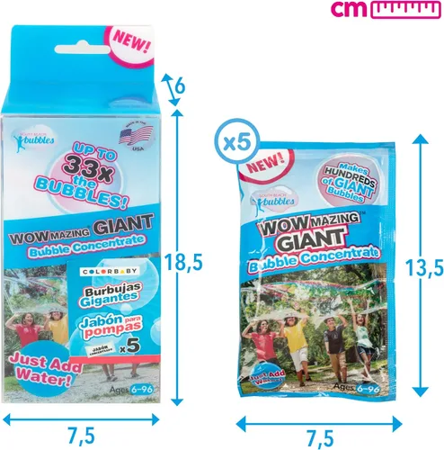 Miniatura 3 de WOWMAZING Recambio de burbujas grandes – Solución concentrada de burbujas gigantes hace 4 galones 5 bolsas para la diversión de los niños