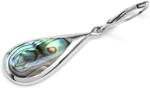 Miniatura 3 de Silvershake Pendientes colgantes de plata de ley 925 chapados en oro blanco con incrustaciones