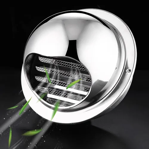 Tapa de acero inoxidable 304 para chimenea, cubierta de ventilación de salida de aire de pared exterior, campana extractora, cubierta protectora de