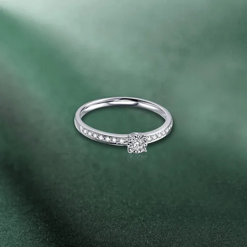 Miniatura 5 de DIYA 1CT Round Cut Moissanite Diamond Ring, 925 Sterling Silver Solitaire Promise Rings for Her Ladies Wedding Rings Jewelry Gifts for Women Wife