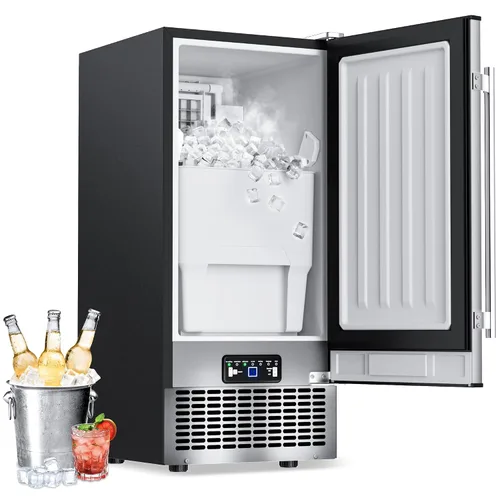 Miniatura 10 de Máquina comercial para hacer hielo con pulverización, máquina de hielo gourmet comercial, 60 libras/24 horas, contenedor de almacenamiento de 25