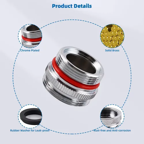 Miniatura 8 de Kit de adaptador de grifo de latón iFealClear de 11 piezas, adaptadores de aireador de fregadero de cocina se ajustan a grifos con aireadores