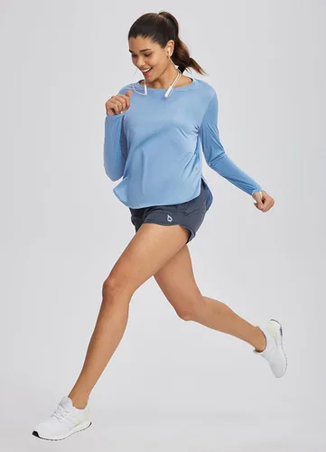 Miniatura 113 de BALEAF - Camisetas de sol de manga larga para mujer, con FPU 50+, para senderismo, ligeras, de secado rápido, protección contra rayos ultravioleta
