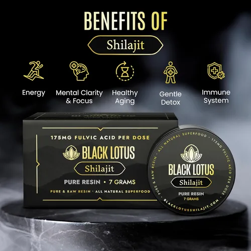 Miniatura 3 de Black Lotus Pure Shilajit Resina, 0.27 oz, 100% Shilajit natural puro para hombres y mujeres con aminoácidos, 175 mg de ácido fúlvico, 85 minerales