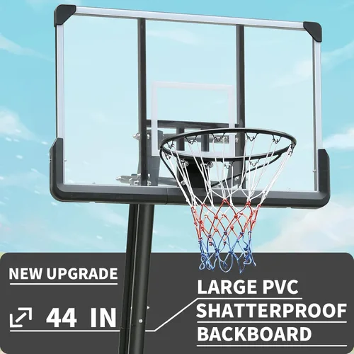 Miniatura 7 de Sports God - Sistema de aro de baloncesto portátil, tablero ajustable y ruedas para niños/adultos, interior y exterior