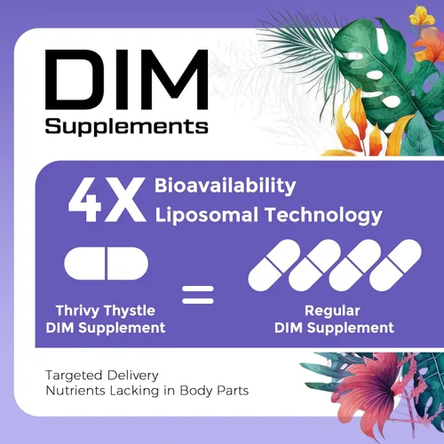 Miniatura 4 de Liposomal DIM 400 mg - Equilibrio hormonal, apoyo al estrógeno para mujeres, suplemento DIM con vitamina E, onagra, cimicifuga, ácidos grasos