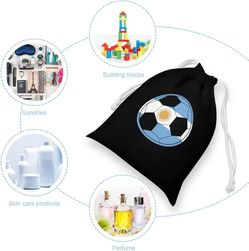 Miniatura 5 de Argentine Flag Football Drawstring Storage Pouch Bags Dust-Proof Gift Durable Bag for Home Travel