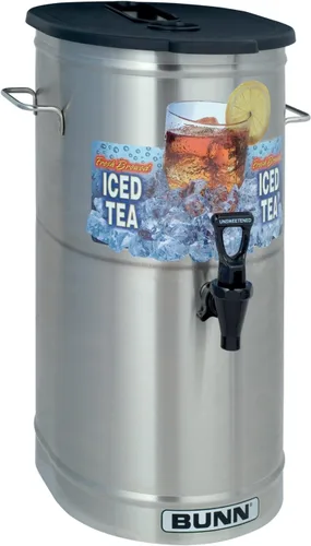 BUNN Dispensador de té helado comercial TDO-4 con tapa de preparación, ovalado