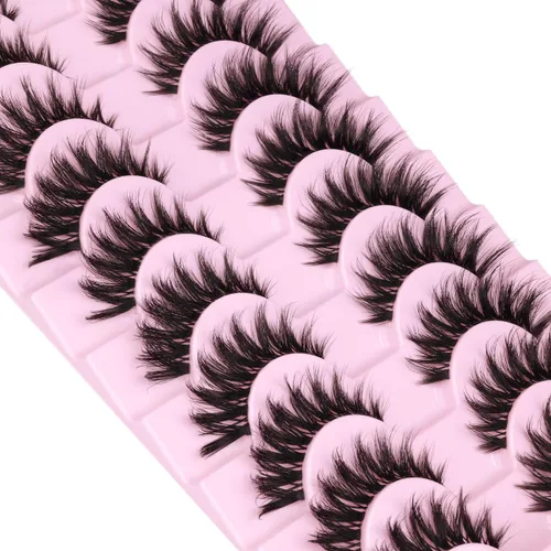 Miniatura 6 de Pestañas postizas de aspecto natural, pestañas de banda transparente, ojo de gato, pestañas de visón sintético, pestañas postizas de volumen 3D