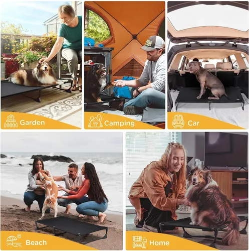 Miniatura 7 de CANINE CANYON Upgraded Non-Slip Daisy Cot, Large Foldable Elevated Dog Bed, Portable Raised Outdoor Folding Dog Cot for Camping/Home, Chew Proof