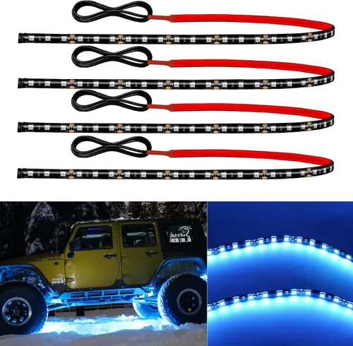 Miniatura 8 de Tira de luz LED de 12 V conectable de 24 pulgadas, tira de luces LED rojas para automóvil, carrito de golf, motocicleta, barco, gabinete, tira