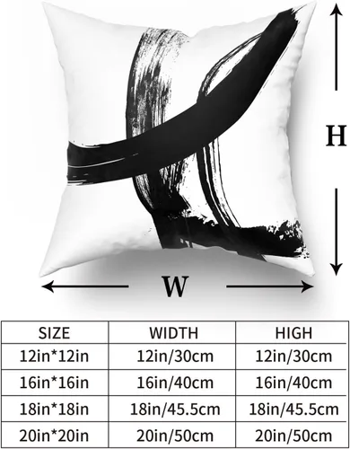 Miniatura 5 de Juego de 2 fundas de almohada decorativas en blanco y negro, fundas de almohada abstractas modernas de 16 x 16 pulgadas, fundas de cojín