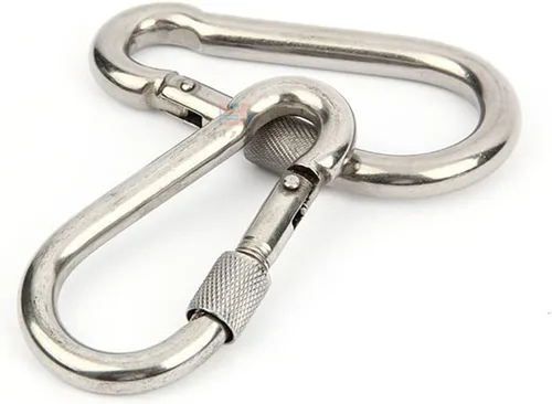 Miniatura 4 de Xindejia 5 Pack-2.75 Inch 304 Stainless Steel Silver Spring Hook Buckle,Clip Carabiner,Keychain, Snap, Link, Keyring,Dog Chain Belt Buckle