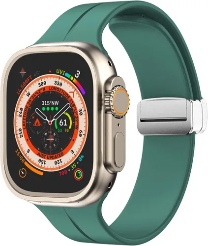Miniatura 21 de Banda magnética compatible con Apple Watch de 38mm 40mm 41mm 42mm 44mm 45mm 46mm 49mm, mujeres y hombres, correa deportiva de silicona compatible