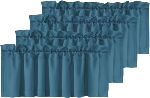Miniatura 25 de H.VERSAILTEX - Cenefa térmica para ventana con dobladillo para barra, para oscurecer las habitaciones; ideales para la cocina, 52” x 18” Gris paloma