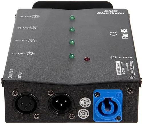 Miniatura 2 de MFL. Distribuidor de amplificador divisor DMX aislado de 4 vías con salidas de 3 pines