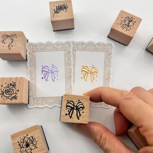 Miniatura 3 de 16 sellos de goma montados en madera, juego de sellos de goma de madera para arte y manualidades, fabricación de tarjetas, álbumes de recortes