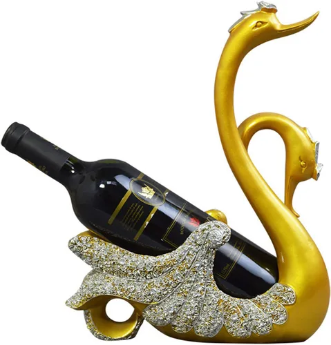 Miniatura 12 de Fantes Soporte para vino de cisne, soporte para botellas, mostrador, soporte de almacenamiento para boda, fiesta, decoración del hogar (cisne azul)