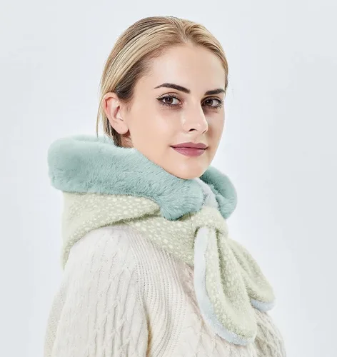 Miniatura 37 de Gorros de invierno para mujer, pasamontañas, bufanda, para clima frío, conjunto para mujer, gorro con capucha