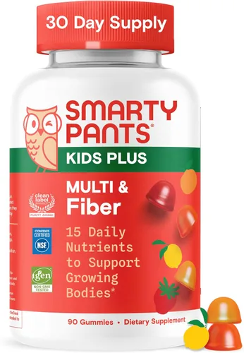 Miniatura 17 de SmartyPants Gomitas multivitamínicas para niños y suplemento de fibra: vitamina D3, C, vitamina B12, B6, A, zinc, biotina, inositol, gomitas