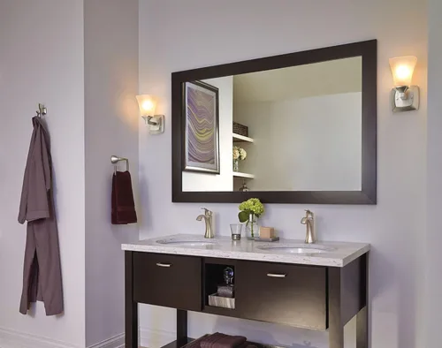 Miniatura 4 de Moen Voss Gancho Doble para Bata de Níquel Cepillado para Baño, Perchero de Metal Montado en Pared para Toallas o Batas, YB5103BN
