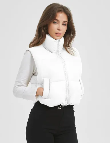 Miniatura 3 de Kissonic Chaleco acolchado de invierno para mujer, sin mangas, acolchado, ligero, con bolsillos