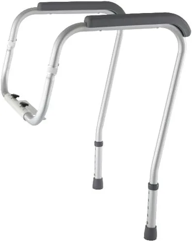 Miniatura 2 de Riel de seguridad plegable para inodoro con altura ajustable, ajuste universal para asientos estándar o elevados, marco de aluminio, reposabrazos