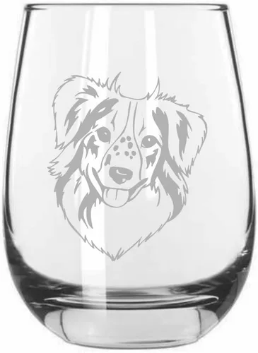 Miniatura 84 de Sakhalin Husky Dog - Copa de vino grabada personalizada de 15.25 onzas sin tallo