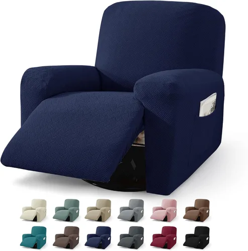 Miniatura 13 de JIVINER Fundas reclinables de gran tamaño de 3 piezas para sillón reclinable grande con bolsillos, tela jacquard elástica Lazy Boy funda para sofá