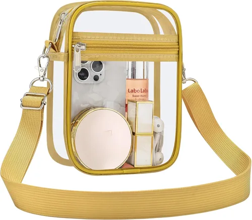 Miniatura 13 de Bolso cruzado transparente transparente de 12 × 12 × 6 para estadio transparente, bolso transparente impermeable del PVC para los acontecimientos