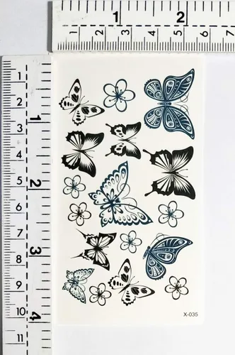 Miniatura 2 de Mini tatuajes 2 hojas de mariposa impermeable temporal tatuaje festival flash tatuaje falso arte corporal maquillaje cuello hombro brazo tatuajes