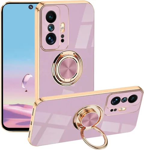 Miniatura 8 de Compatible con Xiaomi 11T Pro Case Ring Holder Magnet Silicone, Xiaomi 11T Pro Phone Case para Xiaomi 11T Funda de silicona delgada blanca cubierta
