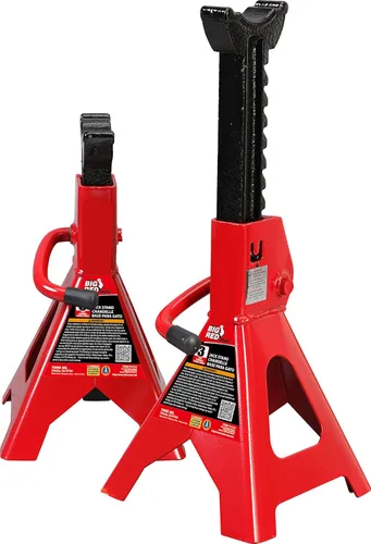 Miniatura 11 de BIG RED AT42002R Torin - Gatos de acero para auto, 2 toneladas (4,000 libras) de capacidad, rojo, 1 par