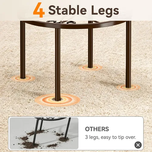 Miniatura 4 de bussdis 1 soporte para plantas, soporte de metal resistente para decorar plantas, soporte para macetas antioxidante, estante redondo para plantas